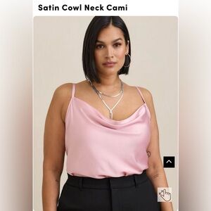 Torrid Mauve Satin Cowl Neck Cami